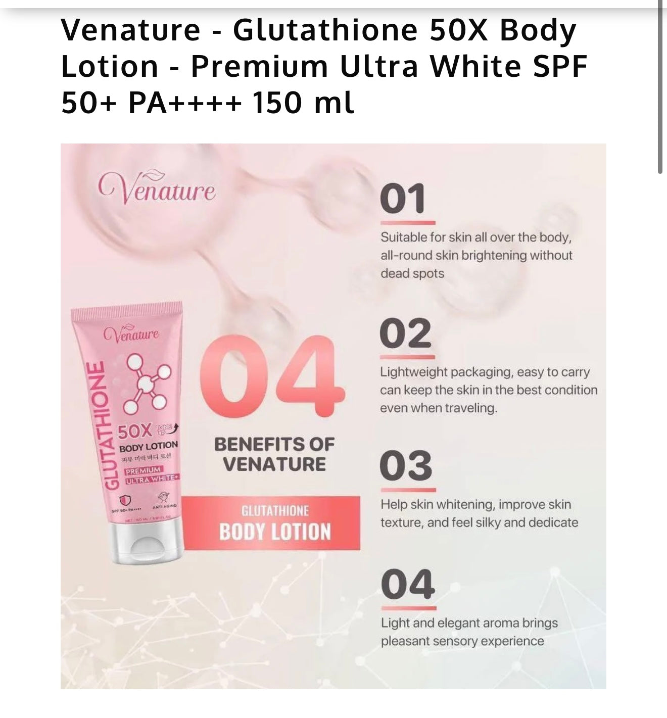 Venature Glutathione Body lotion
