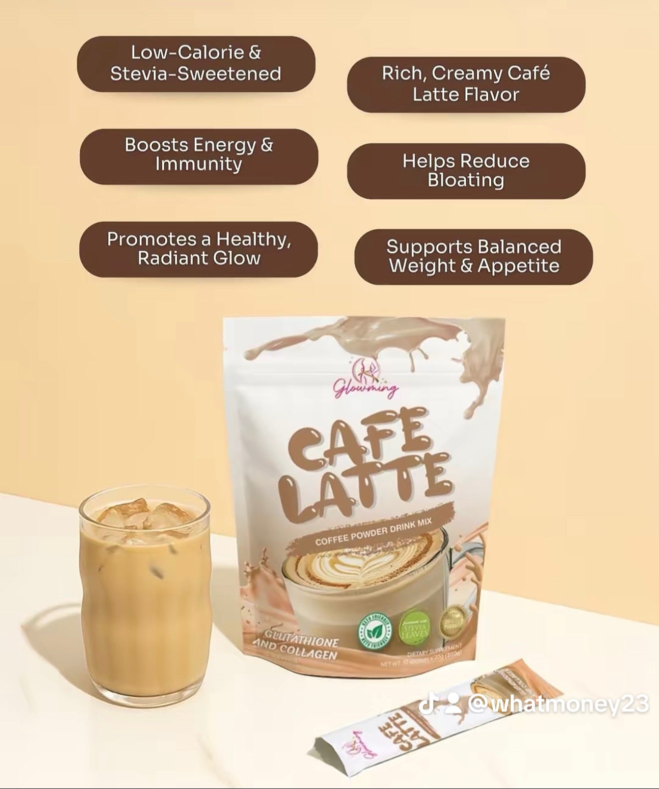 Cafe Latte with Glutathione and Collage