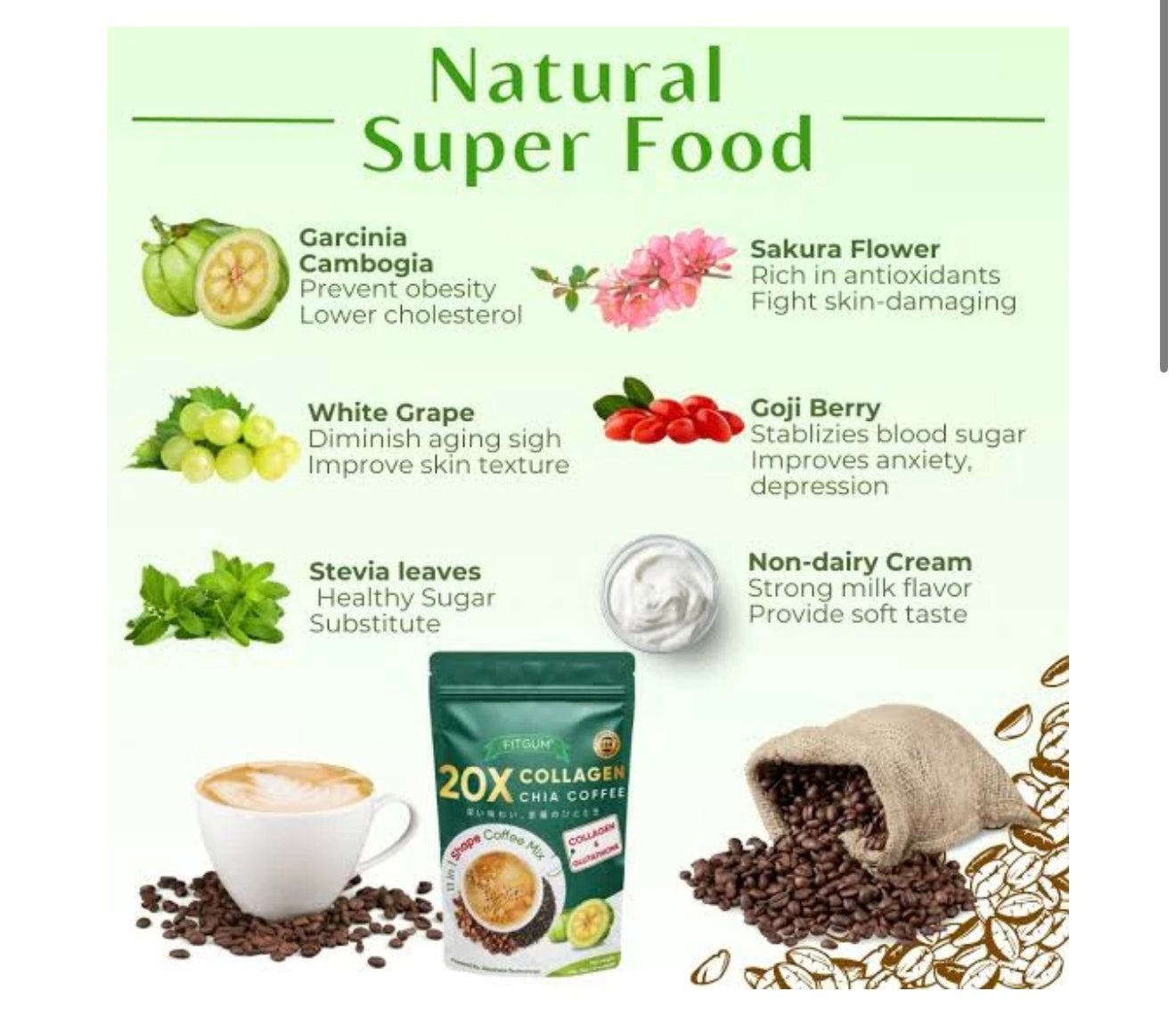 Fit gum 20x Collagen Chia Coffee