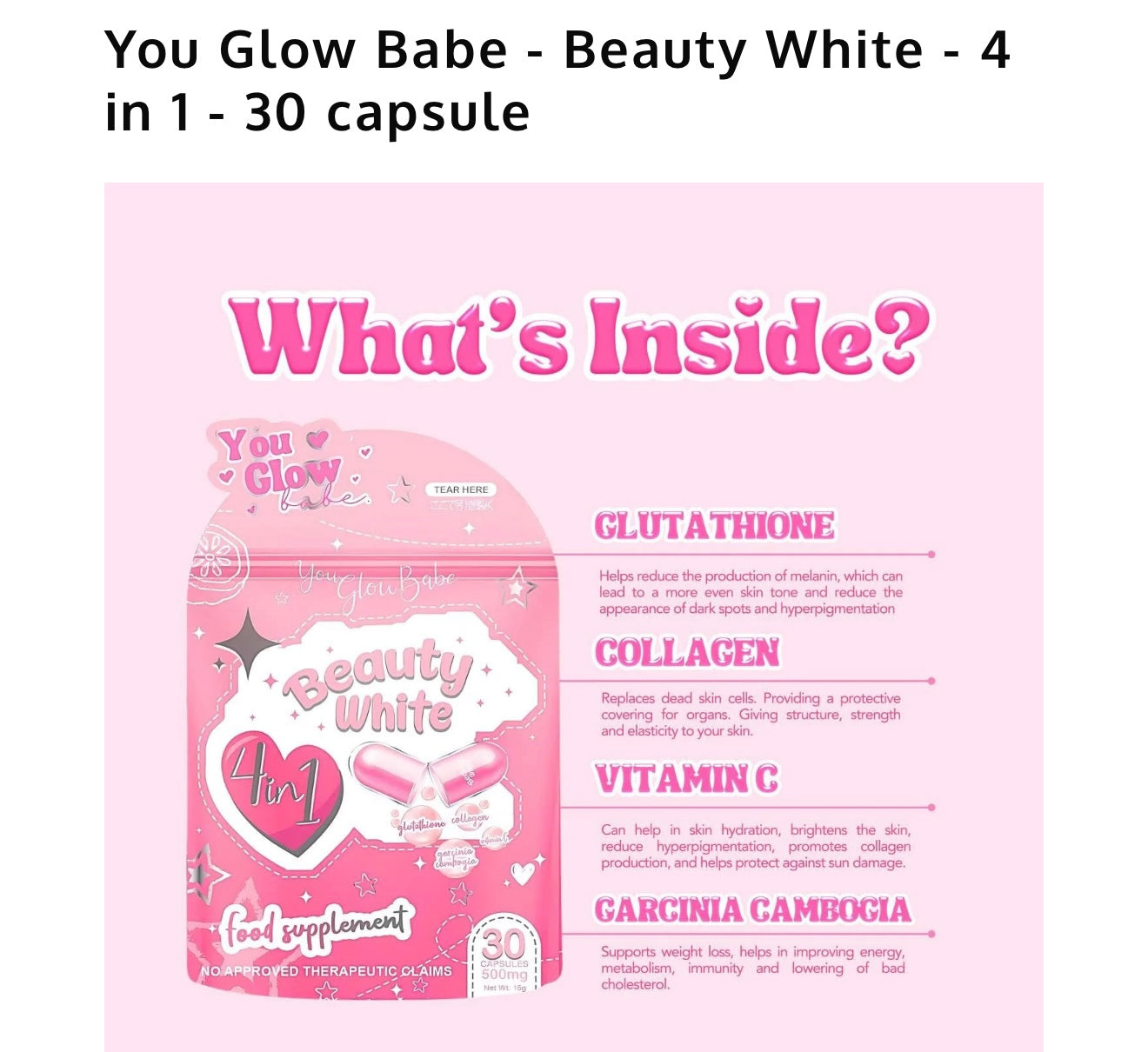 You Glow Babe-Beauty White 4-in-1 30 Capsule