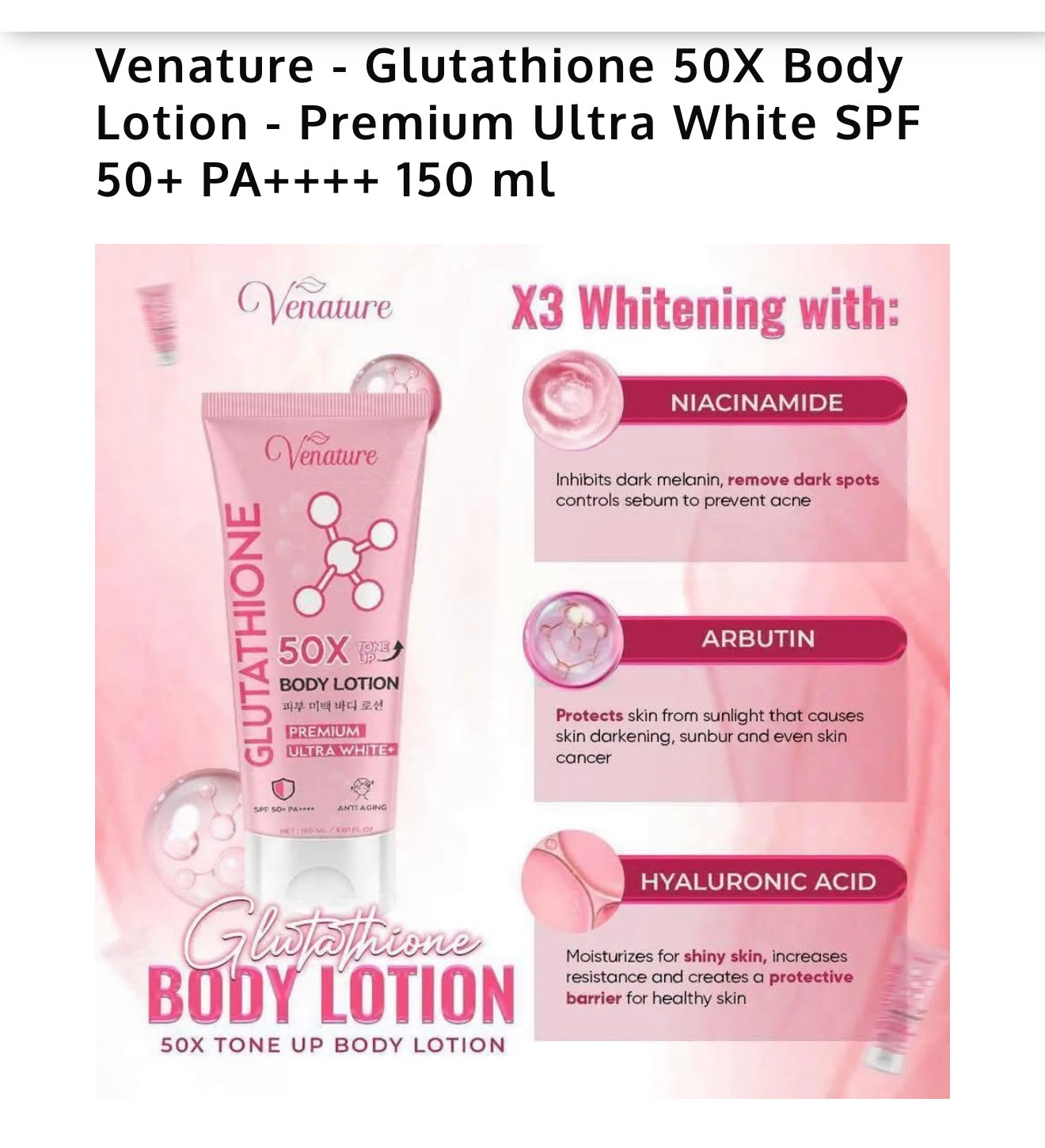 Venature Glutathione Body lotion